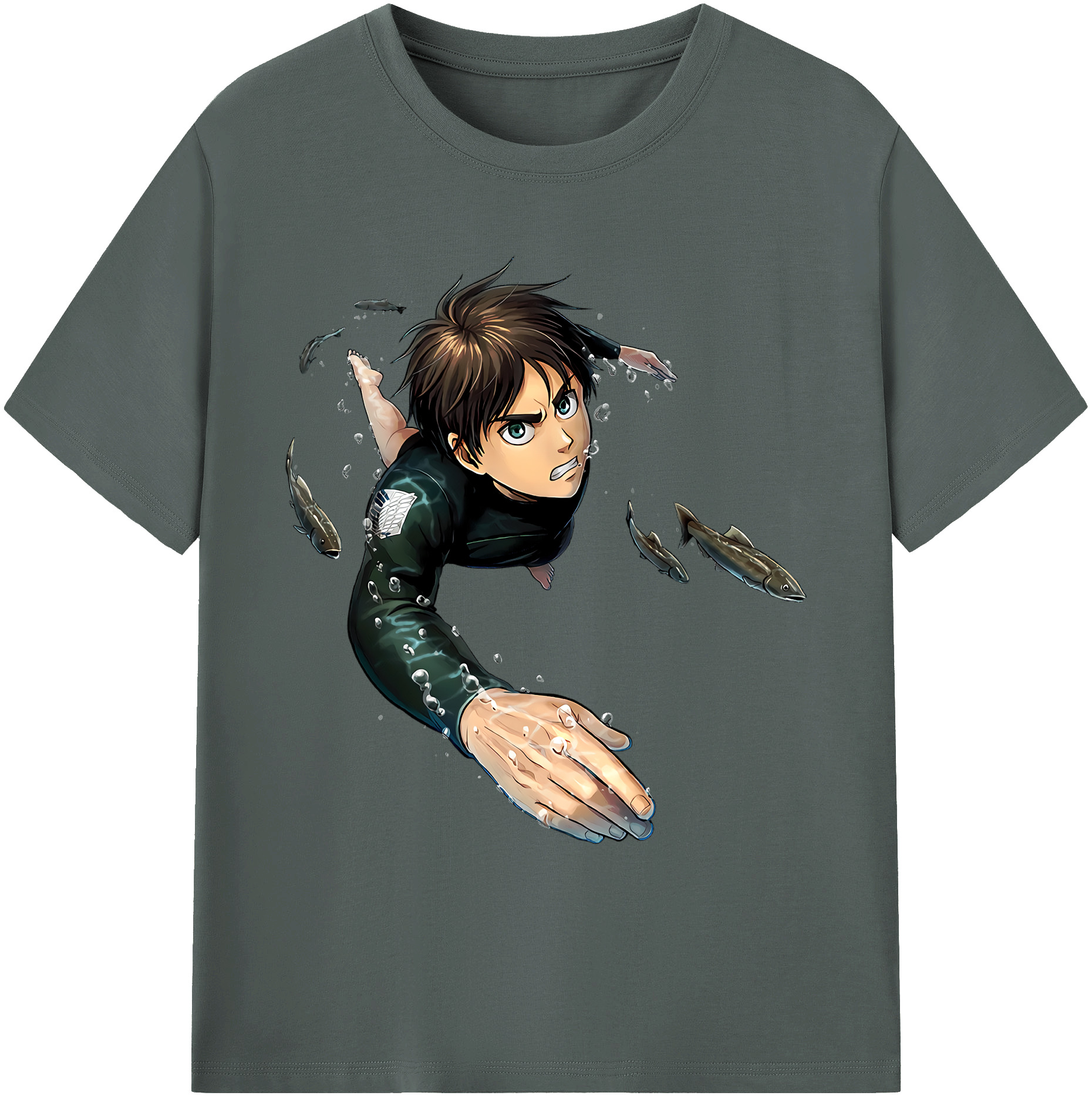 （画像用） 進撃の巨人 エレン･イェーガー Attack on Titan Eren Jäger 綿100％ メンズ半袖Tシャツ｜肌触りやわらか＆通気性